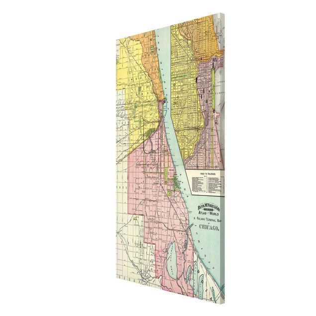 Magneetborden Vintage Map Chicago