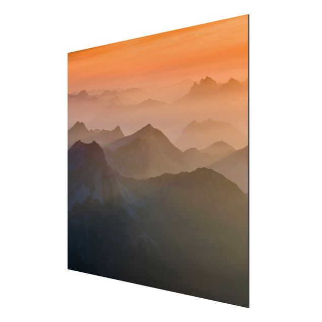 Aluminium Dibond schilderijen View From The Zugspitze Mountain