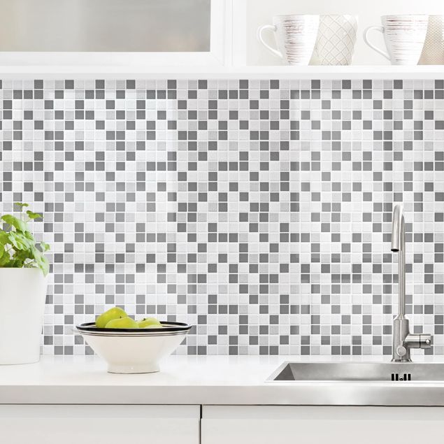 Achterwand voor keuken patroon Mosaic Tiles Gray