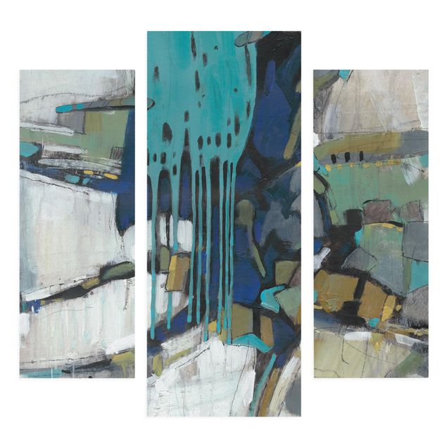 Canvas schilderijen - 3-delig Separation Turquoise II