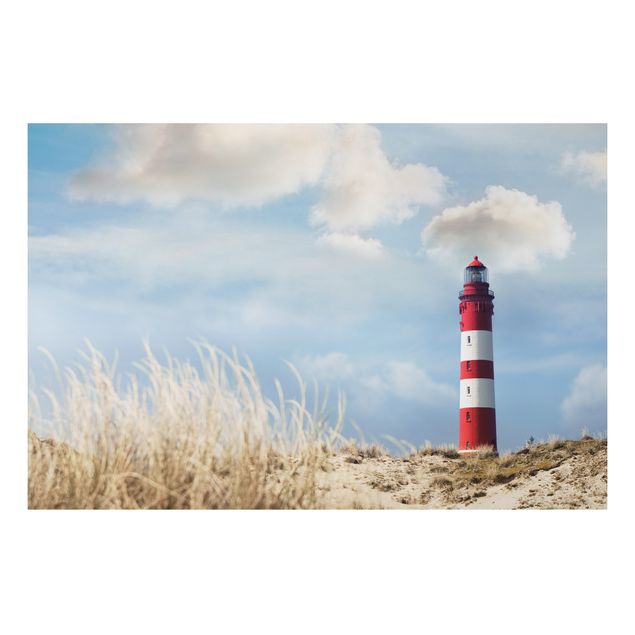 Aluminium Dibond schilderijen Lighthouse Between Dunes