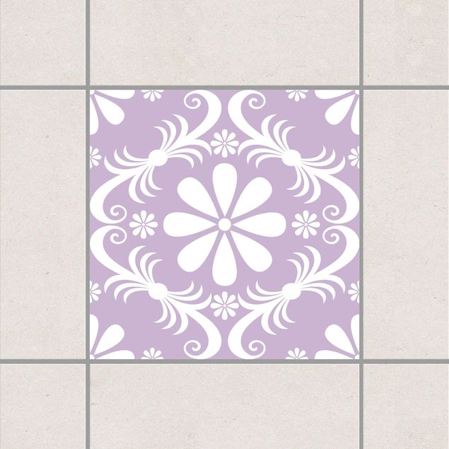 Tegelstickers Flower Design Lavender