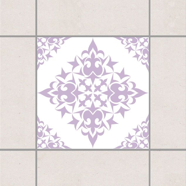 Tegelstickers Tile Pattern White Lavender