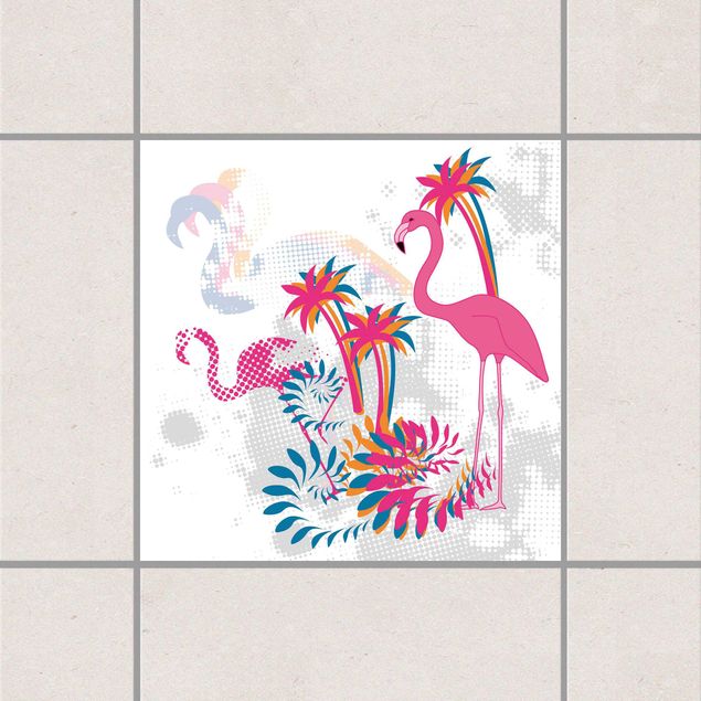 Tegelstickers Dance Of The Flamingos
