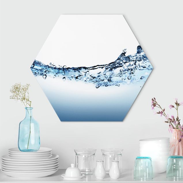 Hexagons Aluminium Dibond schilderijen Fizzy Water
