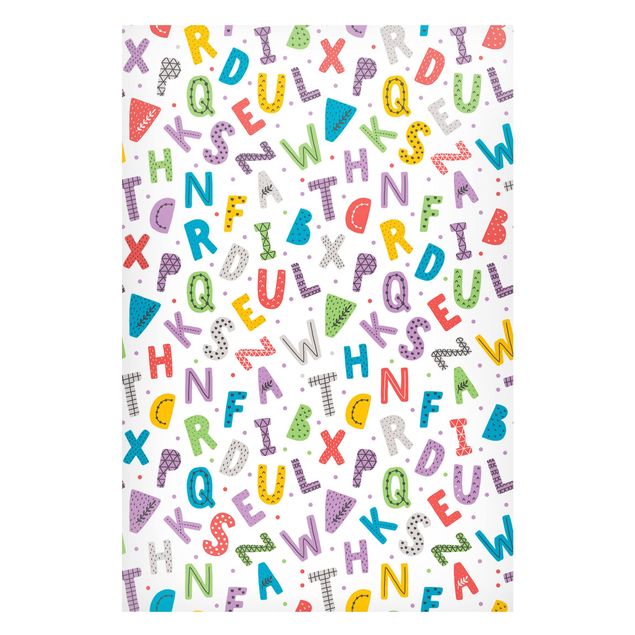 Magneetborden Alphabet With Hearts And Dots In Colourful