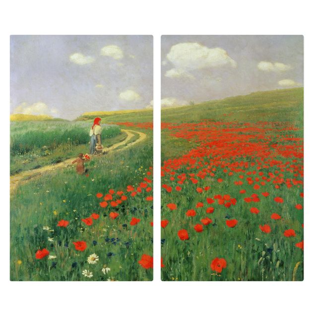 Kookplaat afdekplaten Pál Szinyei-Merse - Summer Landscape With A Blossoming Poppy