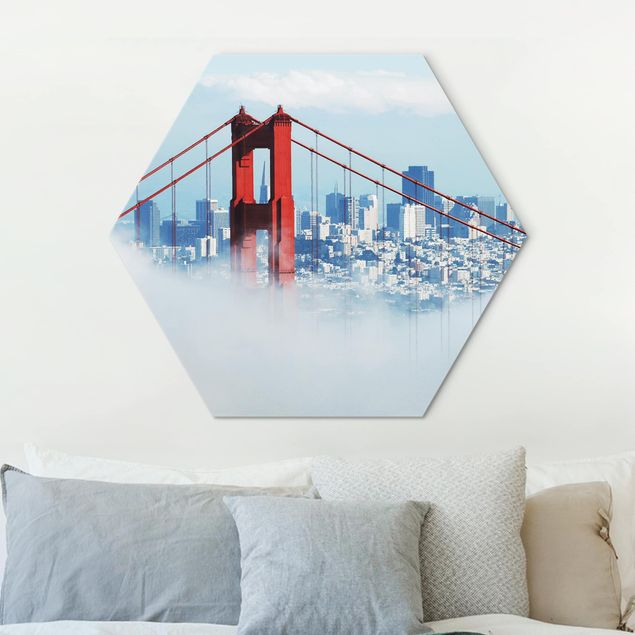 Hexagons Aluminium Dibond schilderijen Good Morning San Francisco!