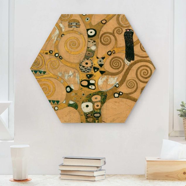 Hexagons houten schilderijen Gustav Klimt - The Tree of Life
