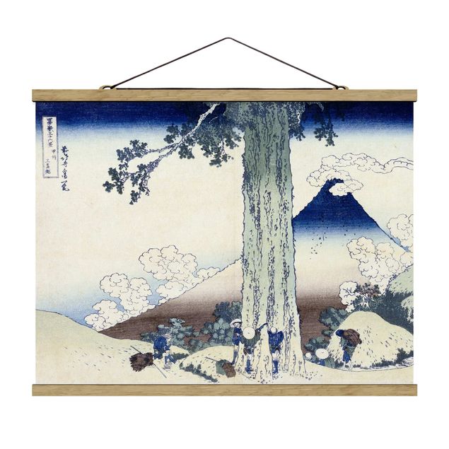 Stoffen schilderij met posterlijst Katsushika Hokusai - Mishima Pass In Kai Province