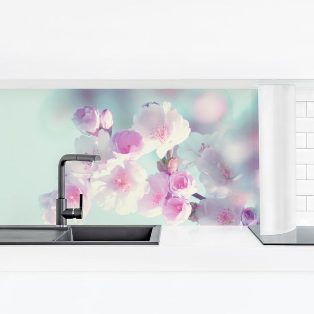Achterwand in keuken Colourful Cherry Blossoms