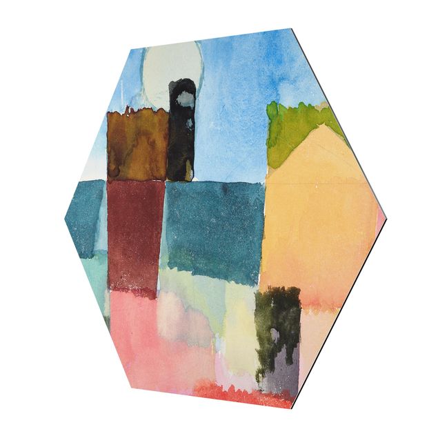 Hexagons Aluminium Dibond schilderijen Paul Klee - Moonrise (St. Germain)