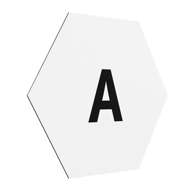 Hexagons Aluminium Dibond schilderijen Letter White A