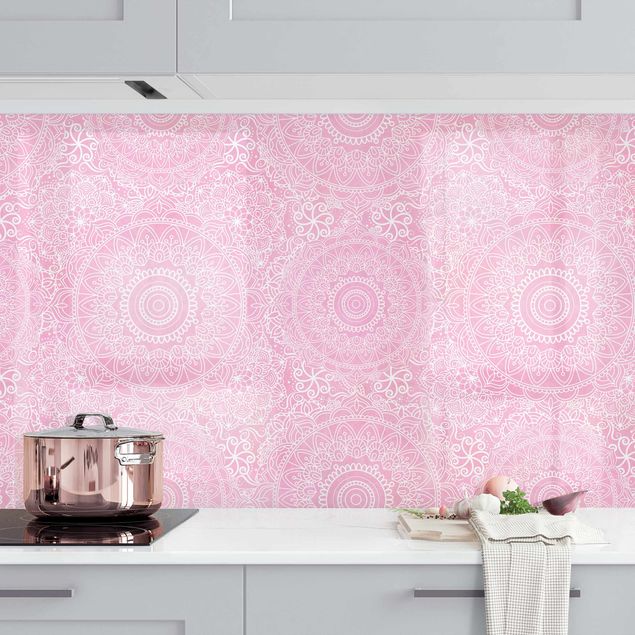 Achterwand voor keuken patroon Pattern Mandala Light Pink
