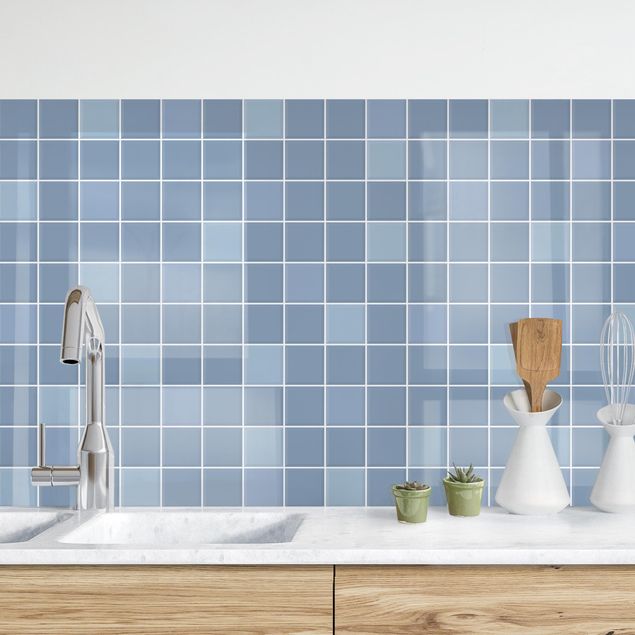 Achterwand voor keuken tegelmotief Mosaic Tiles - Light Blue