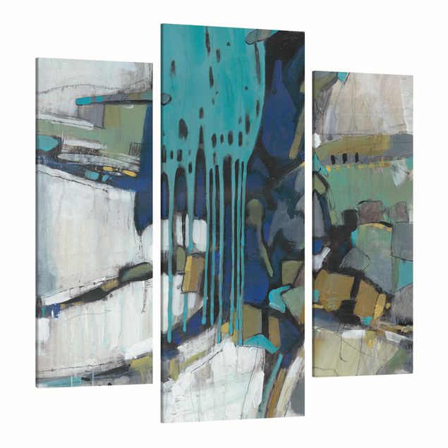 Canvas schilderijen - 3-delig Separation Turquoise II