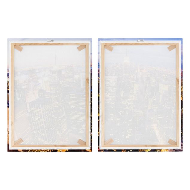 Canvas schilderijen - 2-delig  New York Skyline At Night