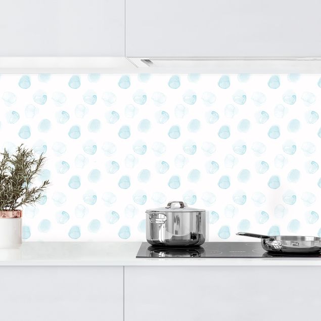 Achterwand voor keuken patroon Watercolour Dots Turquoise