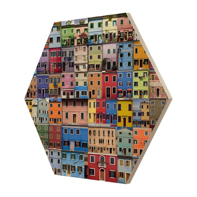 Hexagons houten schilderijen Venetian Homes