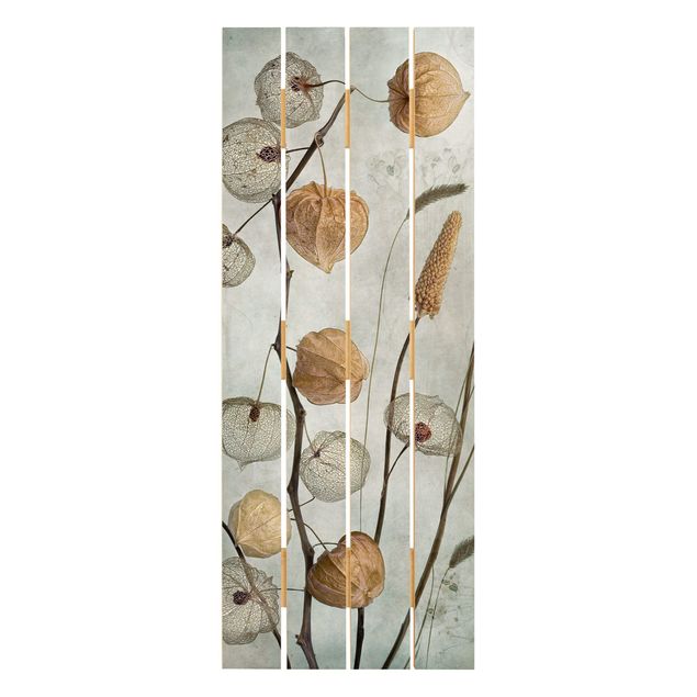 Houten schilderijen op plank Lantern Fruit In Autumn