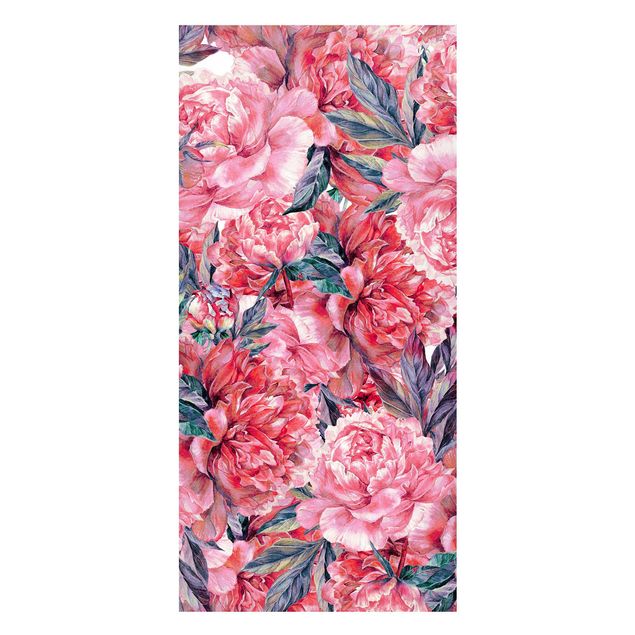 Magneetborden Delicate Watercolour Red Peony Pattern