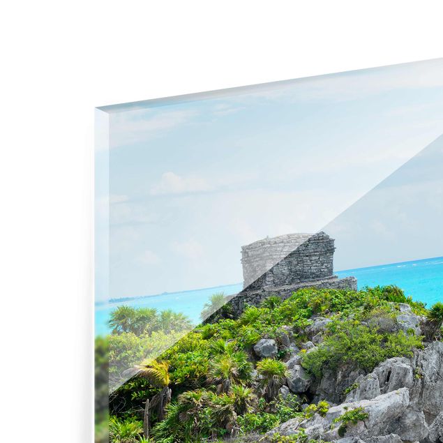 Glasschilderijen Caribbean Coast Tulum Ruins