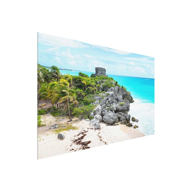 Glas Magnettafel Caribbean Coast Tulum Ruins