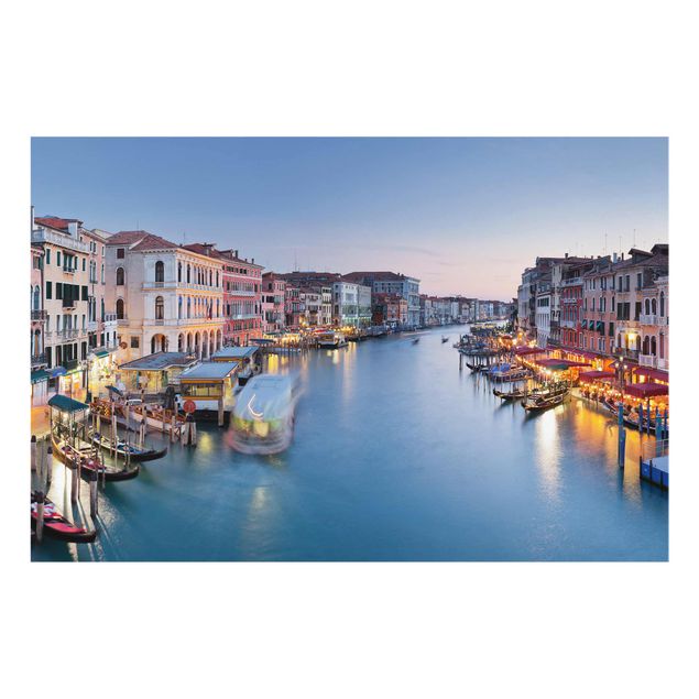 Glasschilderijen Evening On The Grand Canal In Venice