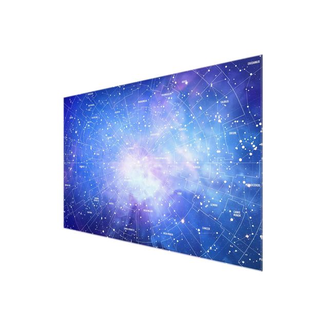 Glasschilderijen Stelar Constellation Star Chart