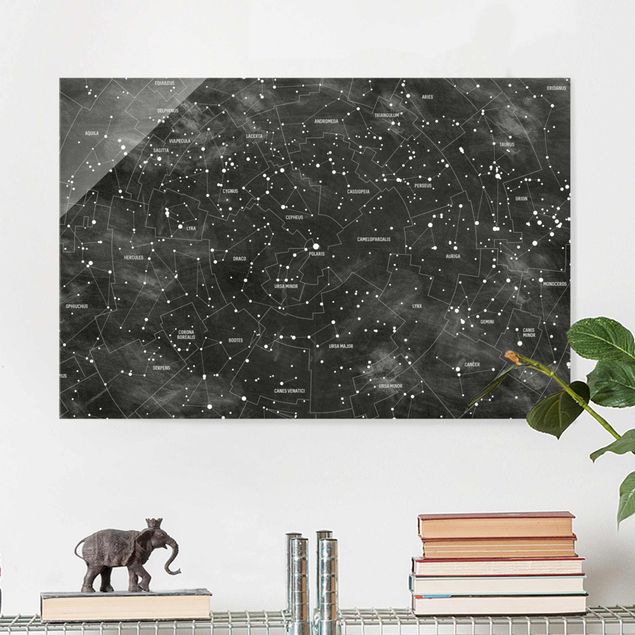 Glas Magnetboard Map Of Constellations Blackboard Look
