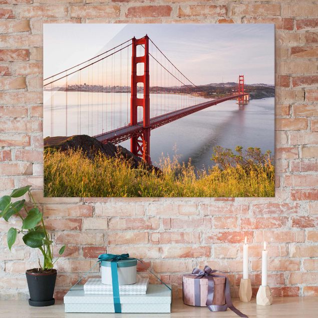 Glas Magnetboard Golden Gate Bridge In San Francisco