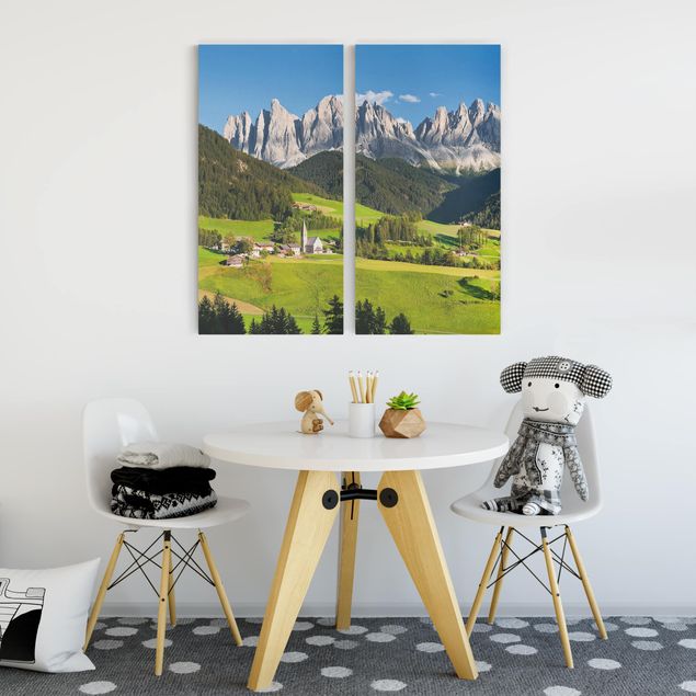 Canvas schilderijen - 2-delig  Odle In South Tyrol