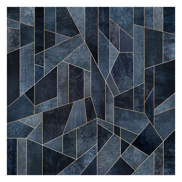 Patroonbehang Blue Geometry Watercolour