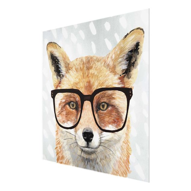 Glasschilderijen Animals With Glasses - Fox