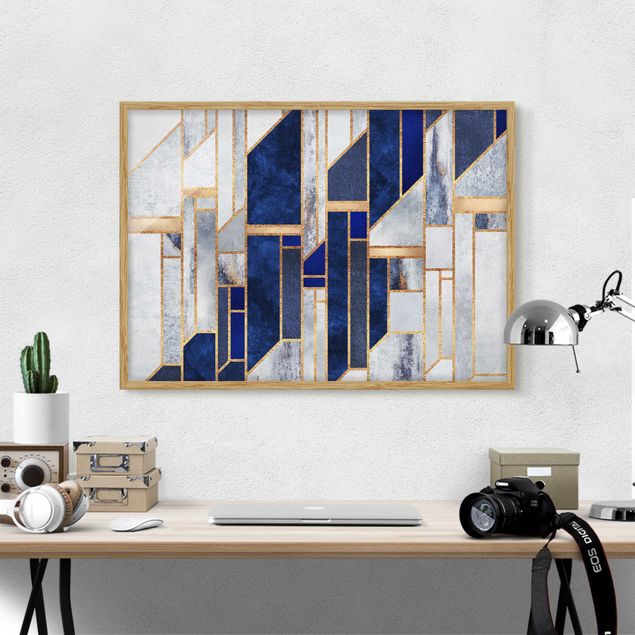 Ingelijste posters Geometric Shapes With Gold