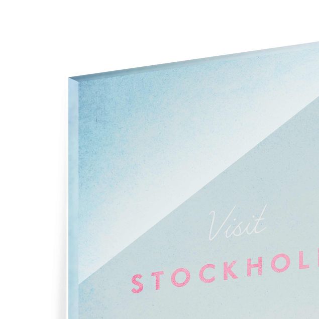 Glasschilderijen Travel Poster - Stockholm