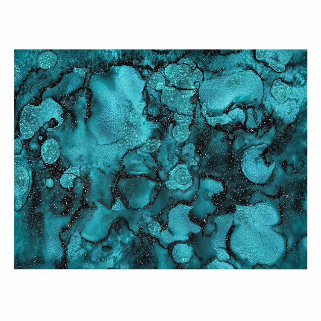 Canvas schilderijen Turquoise Drop With Glitter