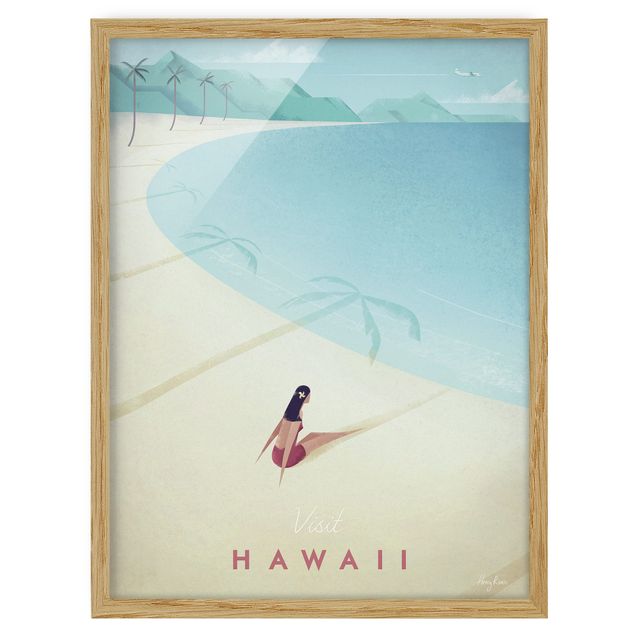 Ingelijste posters Travel Poster - Hawaii