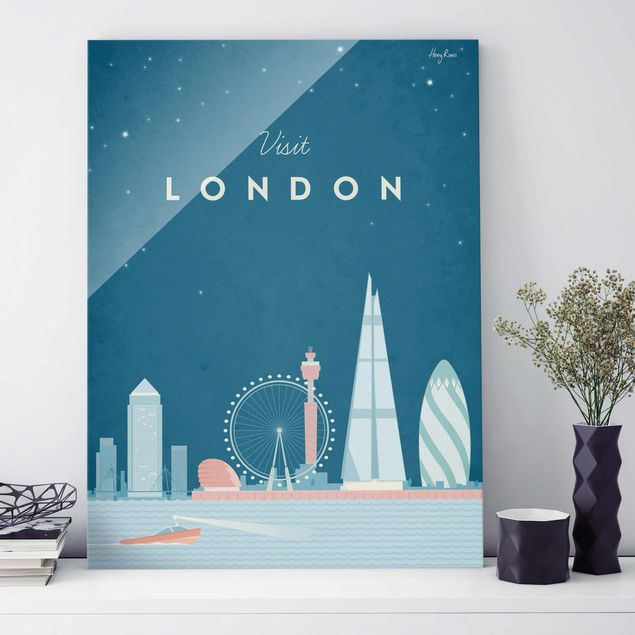 Magnettafel Glas Travel Poster - London