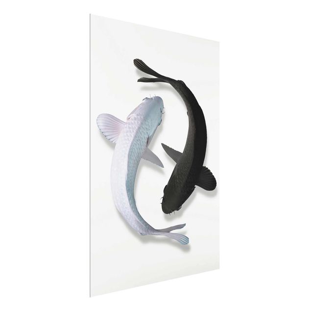 Glasschilderijen Fish Ying Yang