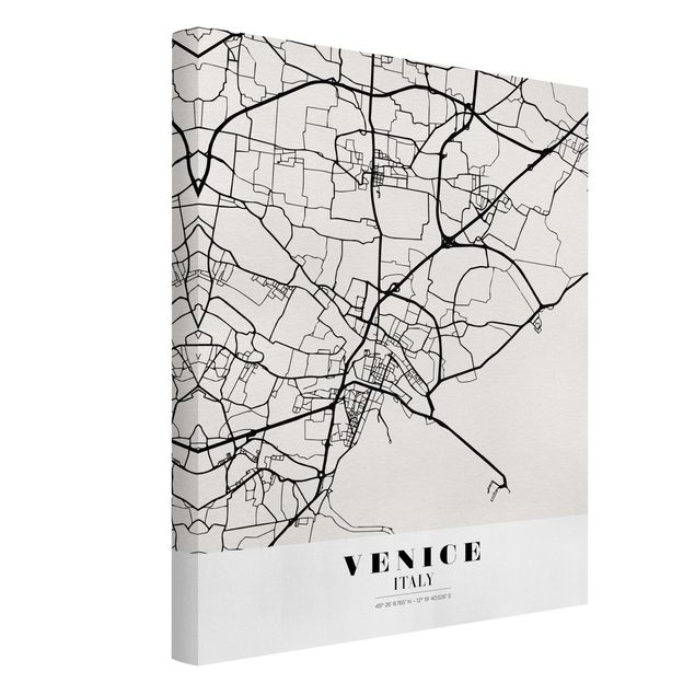 Canvas schilderijen Venice City Map - Classic
