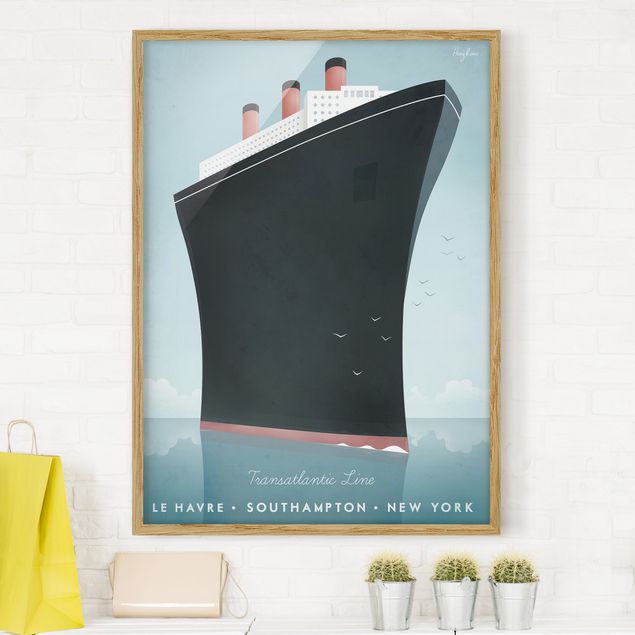 Ingelijste posters Travel Poster - Cruise Ship