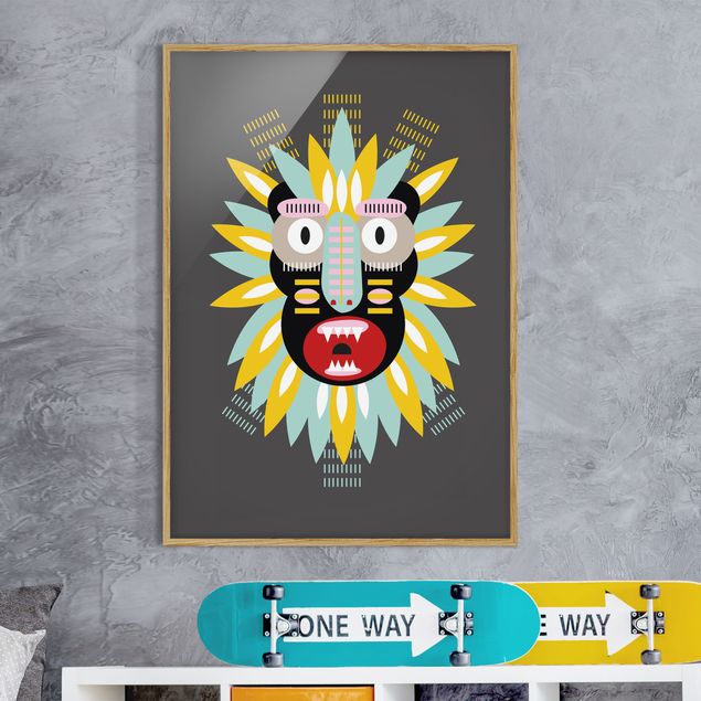 Ingelijste posters Collage Ethnic Mask - King Kong