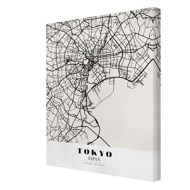 Canvas schilderijen Tokyo City Map - Classic