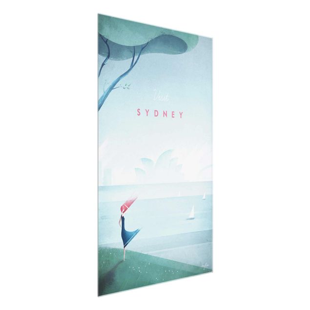 Glasschilderijen Travel Poster - Sidney