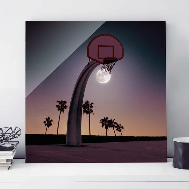 Magnettafel Glas Basketball With Moon