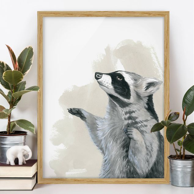Ingelijste posters Forest Friends - Raccoon