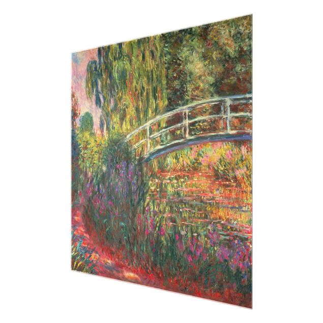 Glasschilderijen Claude Monet - Japanese Bridge In The Garden Of Giverny