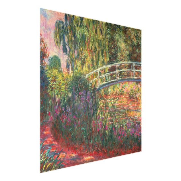 Glasschilderijen Claude Monet - Japanese Bridge In The Garden Of Giverny