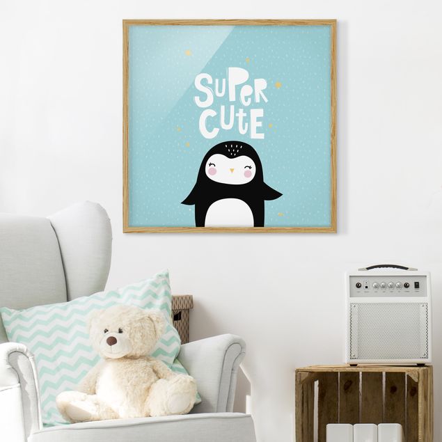 Ingelijste posters Super Cute Penguin